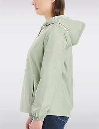 Lightweight Active Sporty  Windbreaker Jacket With Gingham-Lined Hood by Details