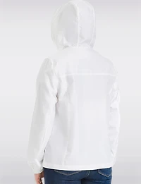 Lightweight Active Sporty  Windbreaker Jacket With Stripe-Lined Hood by Details