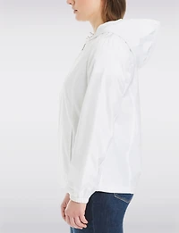 Lightweight Active Sporty  Windbreaker Jacket With Stripe-Lined Hood by Details
