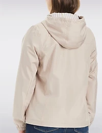 Lightweight Active Sporty  Windbreaker Jacket With Stripe-Lined Hood by Details