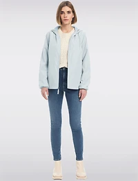 Lightweight Active Sporty  Windbreaker Jacket With Stripe-Lined Hood by Details