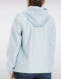 Lightweight Active Sporty  Windbreaker Jacket With Stripe-Lined Hood by Details