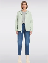 Lightweight Active Sporty  Windbreaker Jacket With Floral-Lined Hood by Details