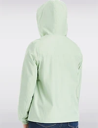 Lightweight Active Sporty  Windbreaker Jacket With Floral-Lined Hood by Details