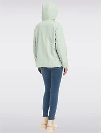 Lightweight Active Sporty  Windbreaker Jacket With Floral-Lined Hood by Details