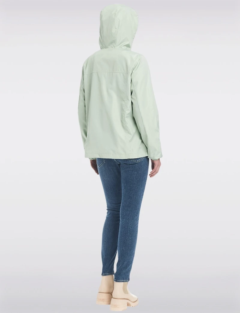 Lightweight Active Sporty Windbreaker Jacket With Floral-Lined Hood by Details