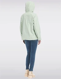 Lightweight Active Sporty  Windbreaker Jacket With Floral-Lined Hood by Details
