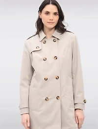 Vegan Breathe-Tech® Classic Double-Breasted Belted Trench Coat by Saki