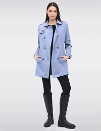 Vegan Breathe-Tech® Classic Double-Breasted Belted Trench Coat by Saki