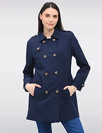 Vegan Breathe-Tech® Classic Double-Breasted Belted Trench Coat by Saki