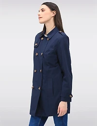 Vegan Breathe-Tech® Classic Double-Breasted Belted Trench Coat by Saki