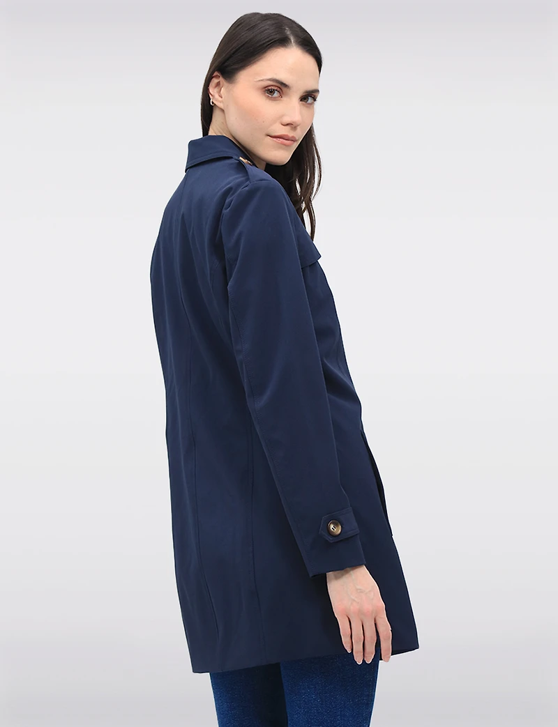 Vegan Breathe-Tech® Classic Double-Breasted Belted Trench Coat by Saki