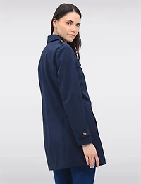 Vegan Breathe-Tech® Classic Double-Breasted Belted Trench Coat by Saki
