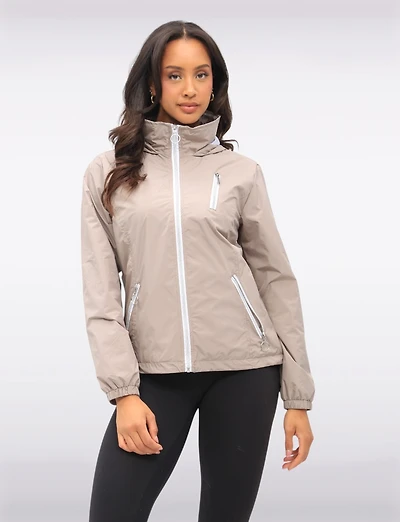 Vegan ActivTech® Double Zip Hooded Water-Resistant Windbreaker by Saki
