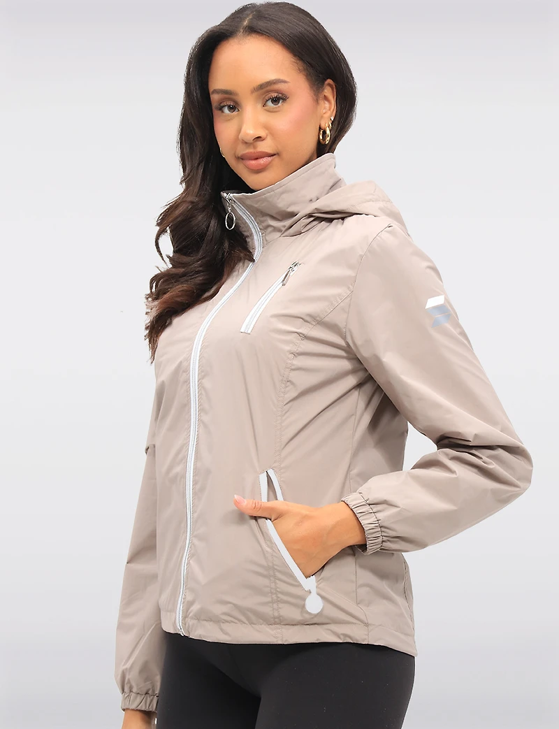 Vegan ActivTech® Double Zip Hooded Water-Resistant Windbreaker by Saki