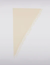 Luxurious Soft Novelty Triangle Scarf with Lace Fringes by Saki