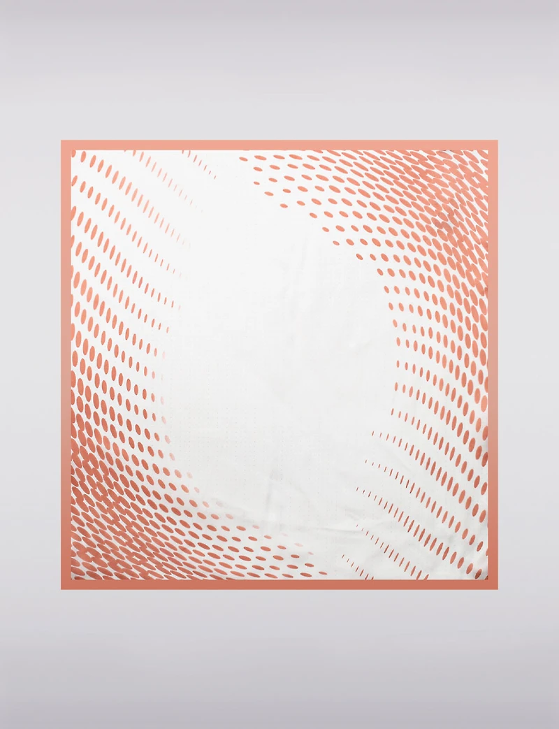 Sophisticated Silk-Finish Square Scarf with Geometric Design