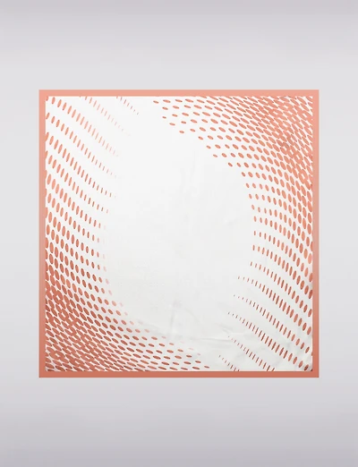 Sophisticated Silk-Finish Square Scarf with Geometric Design