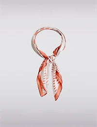 Sophisticated Silk-Finish Square Scarf with Geometric Design