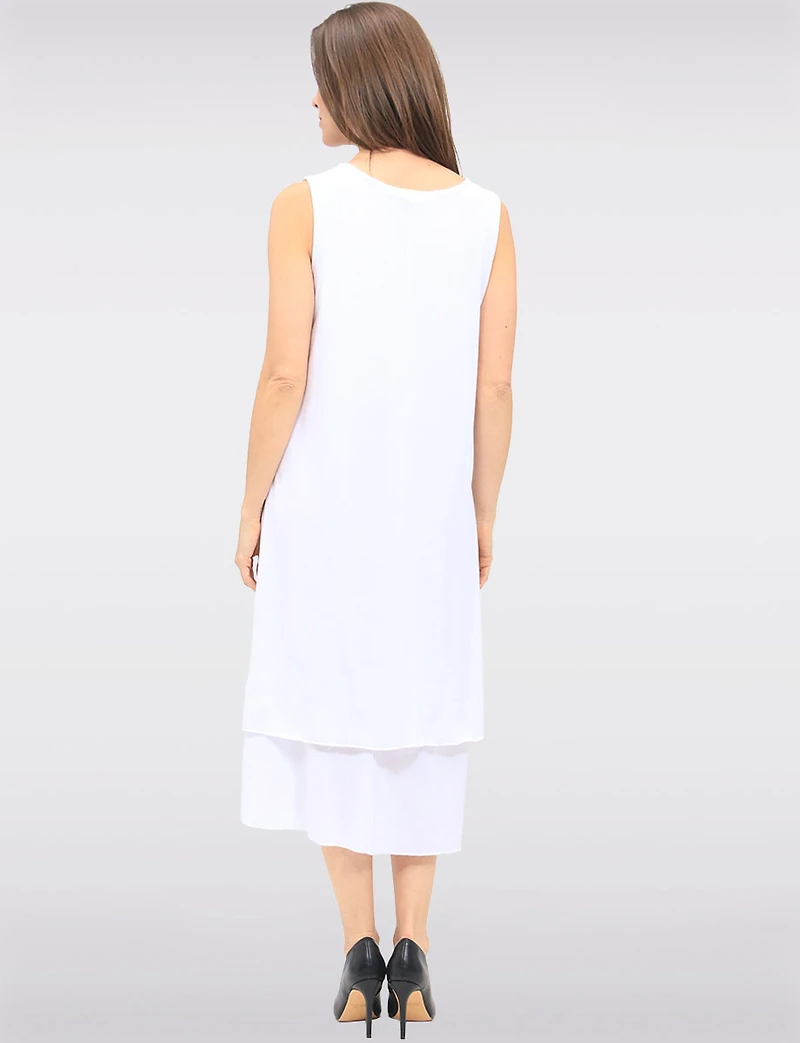 Sleeveless Tiered High-Low Dress with Heart and Cheetah Print by Fun Sport