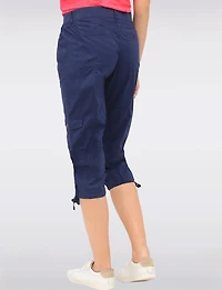 Charlene Cargo Stretch Capri with Adjustable Pulls at the Hem by Dash Clothing