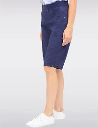 Vanessa Stretch Cotton Relaxed Bermuda  Shorts with Adjustable Hem by Dash