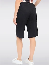 Vanessa Stretch Cotton Relaxed Bermuda  Shorts with Adjustable Hem by Dash