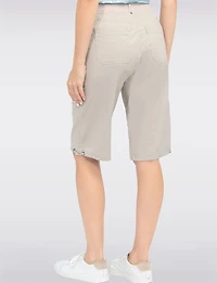Vanessa Stretch Cotton Relaxed Bermuda  Shorts with Adjustable Hem by Dash