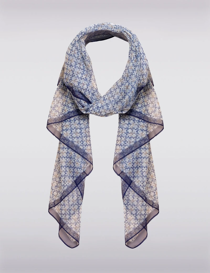 Flowy Lightweight Oversized Chic Clover Print Scarf by Saki