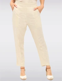 Chic Relaxed-Fit Pull-On Linen-Blend Barrel Pants with Pockets by Julia Paradis
