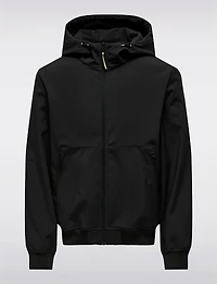 Men's Lightweight Weather-Resistant Hooded Softshell Bomber Jacket by Only