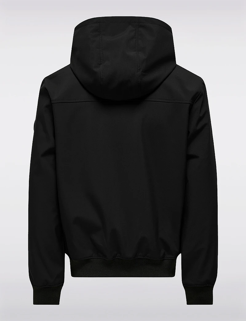 Men's Lightweight Weather-Resistant Hooded Softshell Bomber Jacket by Only