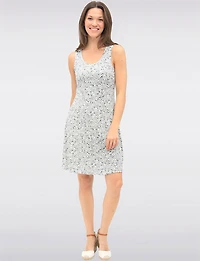 A-Line Sleeveless Knee-Length Stretch Floral Printed Dress by Amani Couture