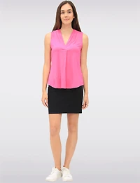 Chic and Versatile Mid-rise Straight Cut Stretchy Skort by Amani Couture