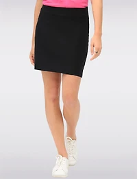 Chic and Versatile Mid-rise Straight Cut Stretchy Skort by Amani Couture