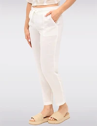 Casual Lightweight Pants with Adjustable Waist & Patch Pockets by Amani Couture