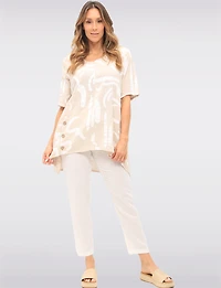 Casual Lightweight Pants with Adjustable Waist & Patch Pockets by Amani Couture