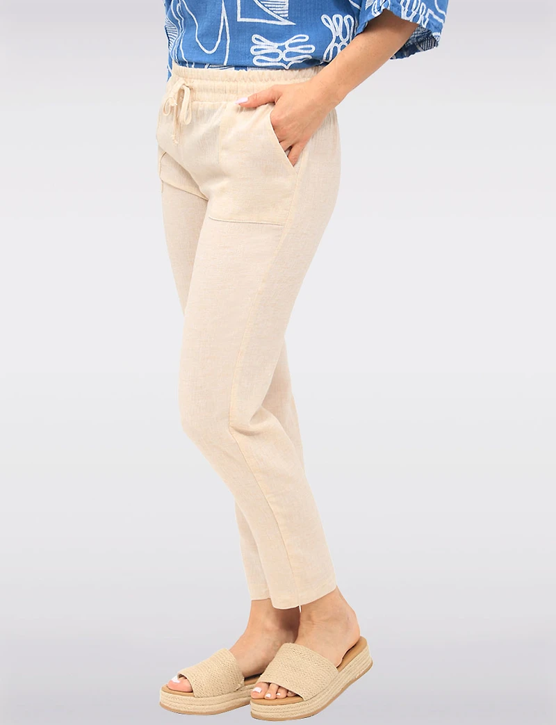Casual Lightweight Pants with Adjustable Waist & Patch Pockets by Amani Couture