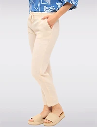Casual Lightweight Pants with Adjustable Waist & Patch Pockets by Amani Couture