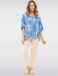 Casual Lightweight Pants with Adjustable Waist & Patch Pockets by Amani Couture