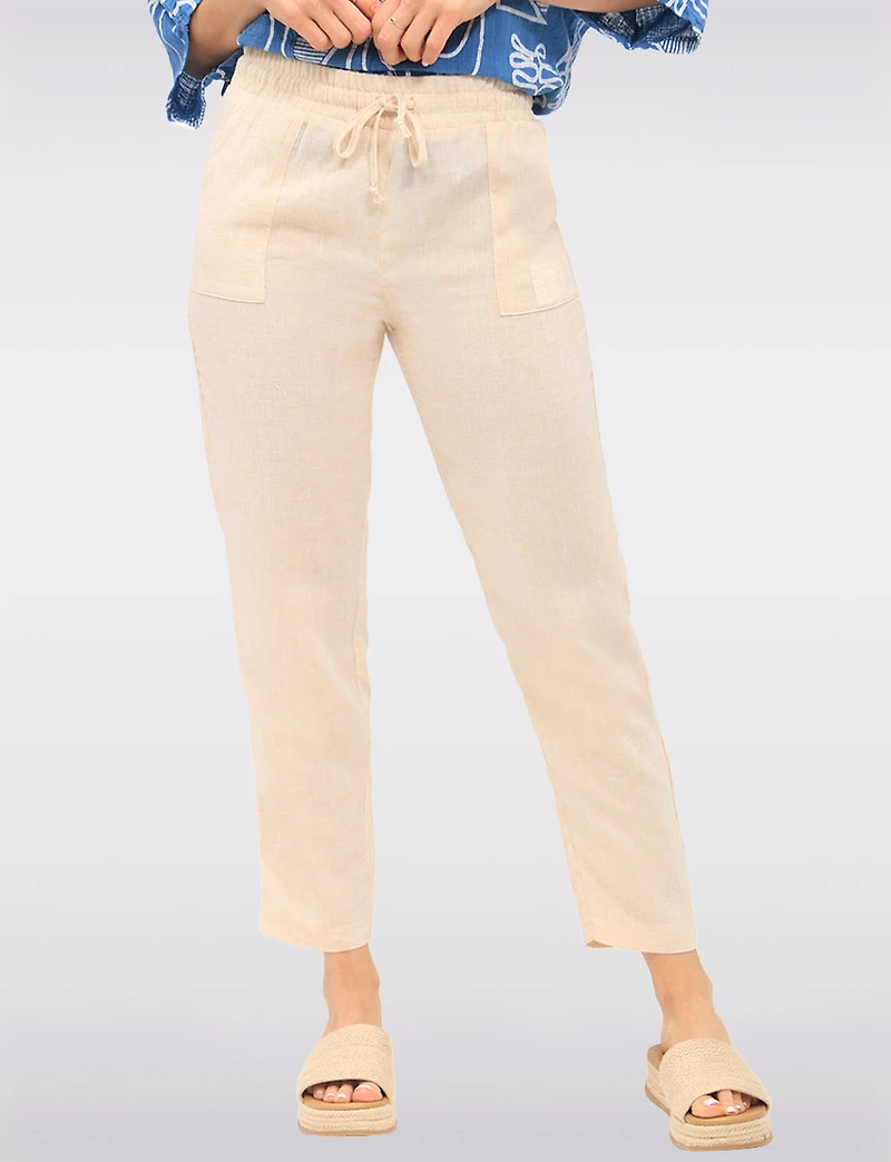 Casual Lightweight Pants with Adjustable Waist & Patch Pockets by Amani Couture