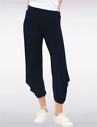 Chic Relaxed Fluid Drape Harem Pants by Amani Couture