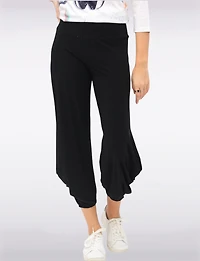 Chic Relaxed Fluid Drape Harem Pants by Amani Couture