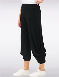 Chic Relaxed Fluid Drape Harem Pants by Amani Couture