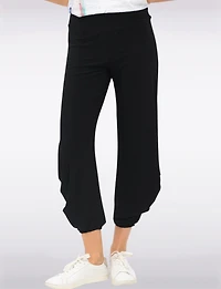 Chic Relaxed Fluid Drape Harem Pants by Amani Couture