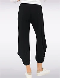 Chic Relaxed Fluid Drape Harem Pants by Amani Couture