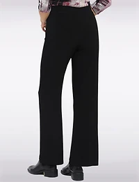 Black High-Rise Loose Fit Wide-Leg Stretch Palazzo Pants by Amani Couture