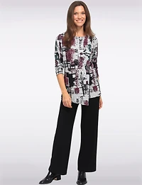 Black High-Rise Loose Fit Wide-Leg Stretch Palazzo Pants by Amani Couture