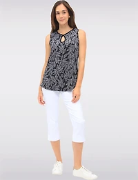 High Rise Pull-On Capris With Two Front Square Pockets By Amani Couture