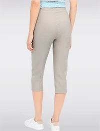 High Rise Pull-On Capris With Two Front Square Pockets By Amani Couture